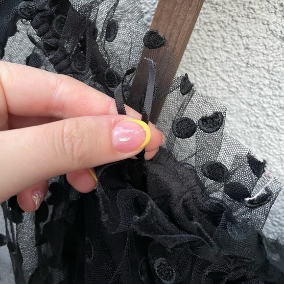 MAJORELLE Baby Bye Bye Top Black Polka Dot Sheer Party Cocktail - Picture 5 of 11